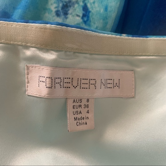 🌟 FOREVER NEW Marble Pattern Long Blue Dress - Picture 10 of 13